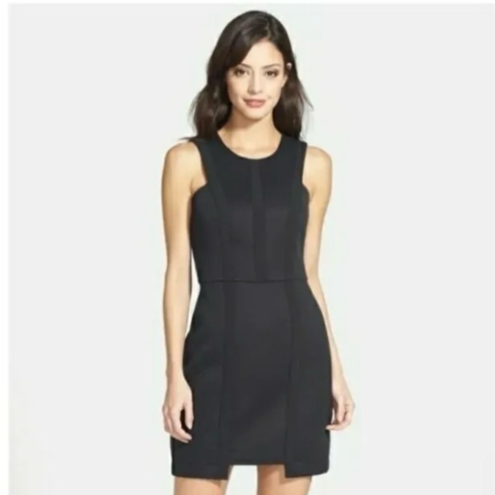 BCBG MAXAZRIA Avina Black Quilted LBD Sheath Cocktail Dress Size 2